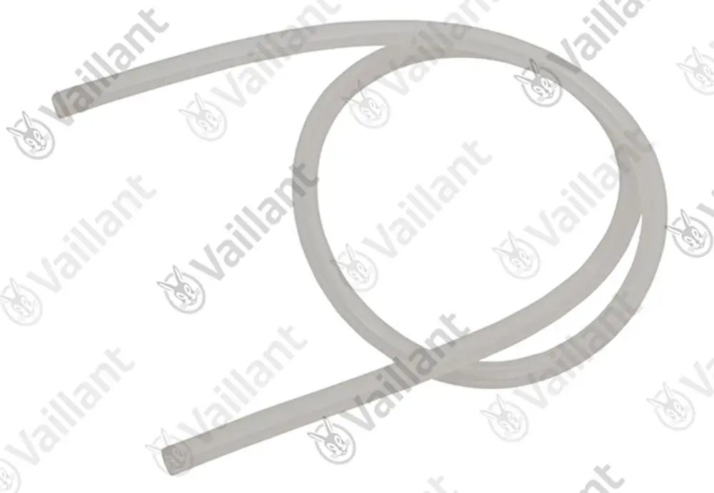 Transparenter Schlauch von Vaillant, ohne erkennbare Maße oder spezifische Produktinformation, in einer geschwungenen Form dargestellt.